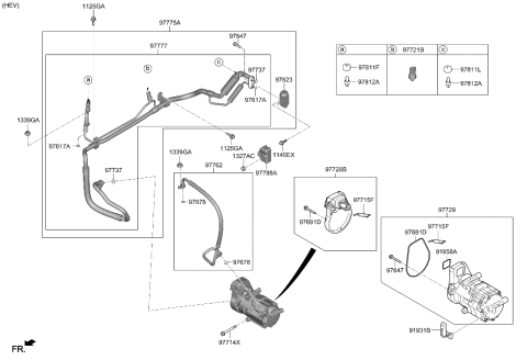 2022 Hyundai Tucson Air conditioning System-Cooler Line Diagram 1