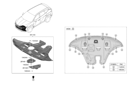 2023 Hyundai Tucson Panel-Under Cover Drain Diagram for 29133-N9600