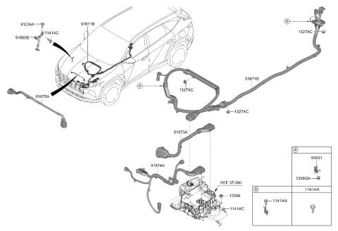 2022 Hyundai Tucson POWER CABLE-MOTOR AC Diagram for 91673-P0200