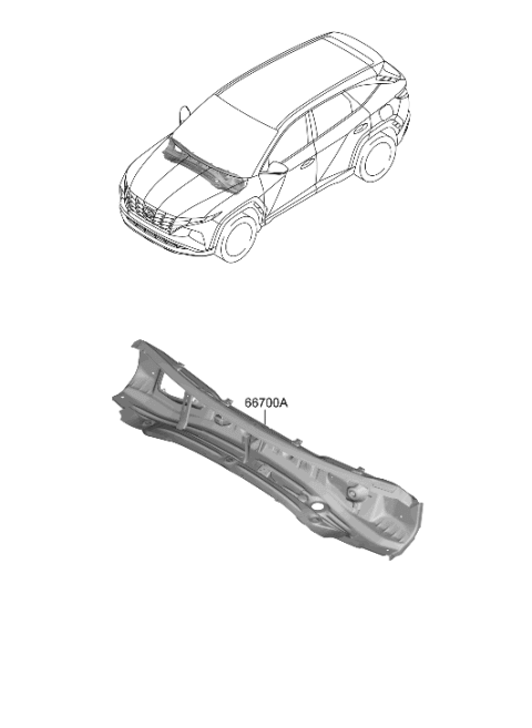 2023 Hyundai Tucson Hybrid Cowl Panel Diagram