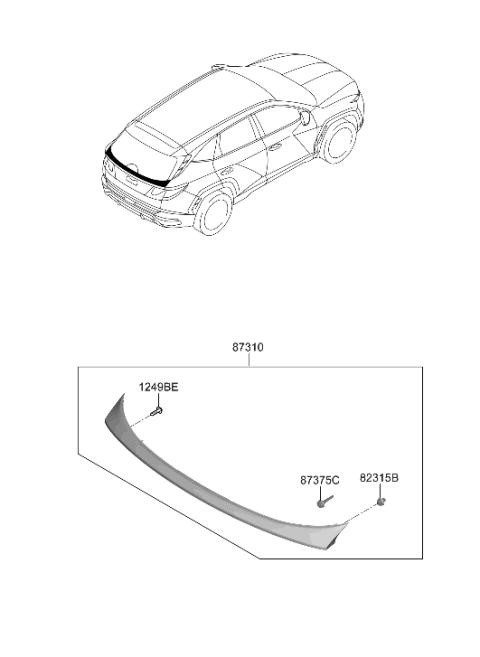 2023 Hyundai Tucson Back Panel Moulding Diagram