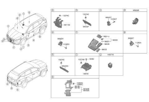 2022 Hyundai Tucson MODULE ASSY-AIR BAG CONTROL Diagram for 95910-P0110