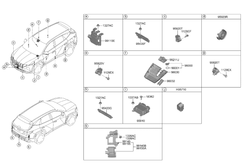 2001 Hyundai Elantra MODULE ASSY-AIR BAG CONTROL Diagram for 95910-P0110