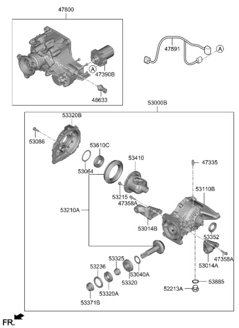 2004 Hyundai Elantra Carrier Assembly Diagram for 53010-4G200