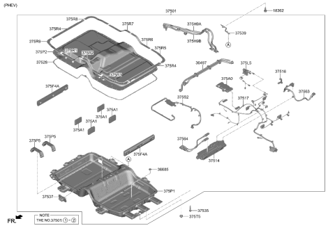 2001 Hyundai Elantra Bus Bar-Negative Diagram for 375B9-L5000