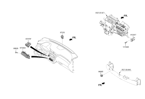 2001 Hyundai Elantra CONTROL ASSY-HEATER Diagram for 97250-P0010-RET