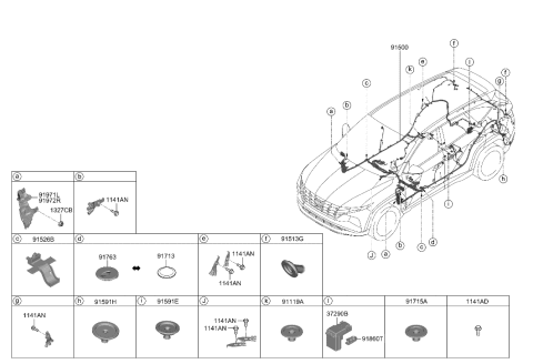 2022 Hyundai Tucson Grommet Diagram for 91981-N9040