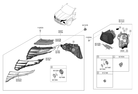 2023 Hyundai Tucson Strip-HEADLAMP,RH Diagram for 92182-N9000