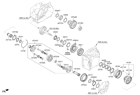 2023 Hyundai Tucson Gear-Transfer Drive Diagram for 45811-3B820