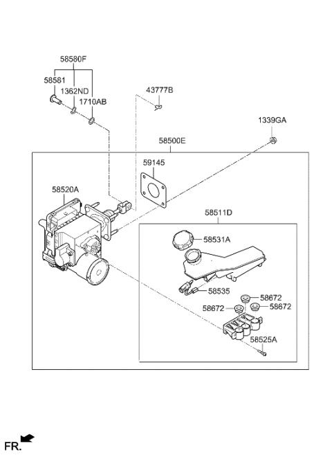 2001 Hyundai Elantra Unit Assembly- Integrated Electric Diagram for 58520-P0000