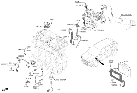2004 Hyundai Elantra ELECTRONIC CONTROL UNIT Diagram for 39131-2MNH0