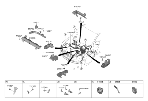 2022 Hyundai Tucson Wiring Assembly-Control Diagram for 91400-P0190