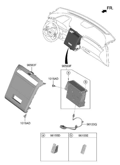 2023 Hyundai Tucson Monitor Assembly-Front Avn Diagram for 96525-P0110-RET