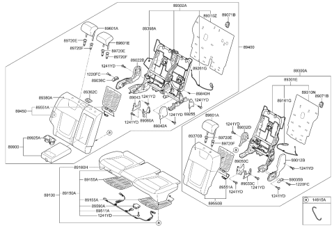 2001 Hyundai Elantra Garnish Assembly-Tether Diagram for 89398-N9000-NNB