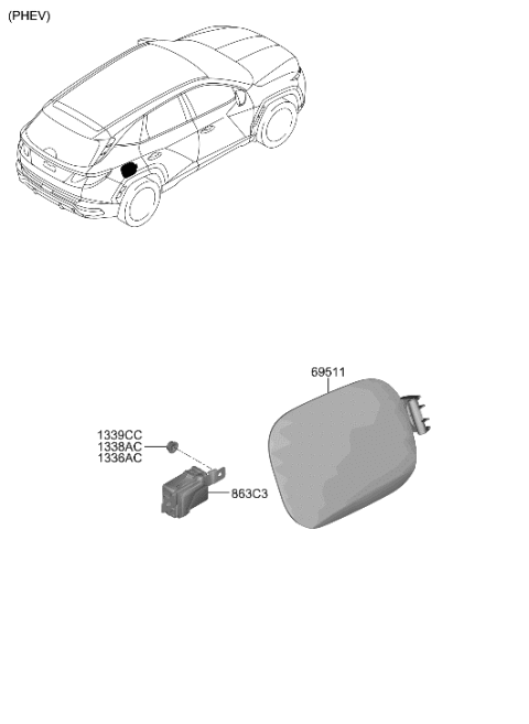 2022 Hyundai Tucson Fuel Filler Door Diagram 2