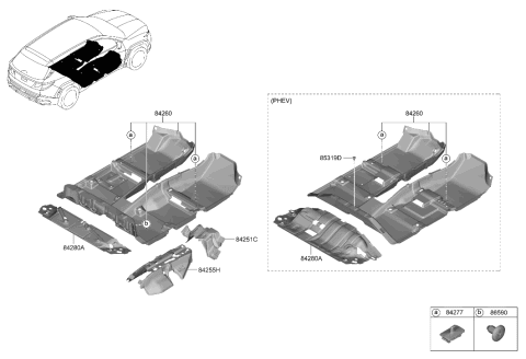 2022 Hyundai Tucson CARPET ASSY-FLOOR Diagram for 84260-P0200-NNB