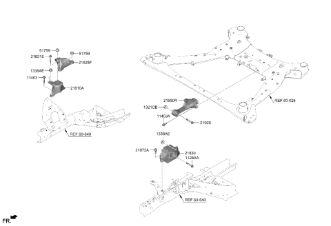 2022 Hyundai Tucson Bracket Assembly-Roll Rod Diagram for 21950-N9210