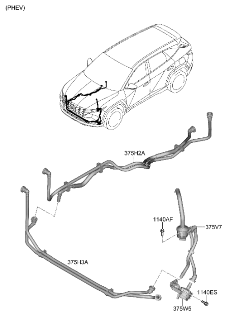 2001 Hyundai Elantra TUBE ASSY-COOLING Diagram for 375H2-P0500