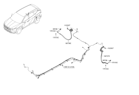 2022 Hyundai Tucson Hybrid Brake Fluid Line Diagram 2