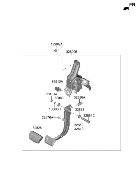 2023 Hyundai Tucson Pedal Assembly-Brake Diagram for 32800-P0100