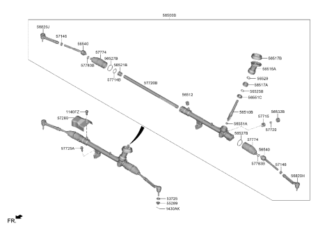 2022 Hyundai Tucson Power Steering Gear Box Diagram