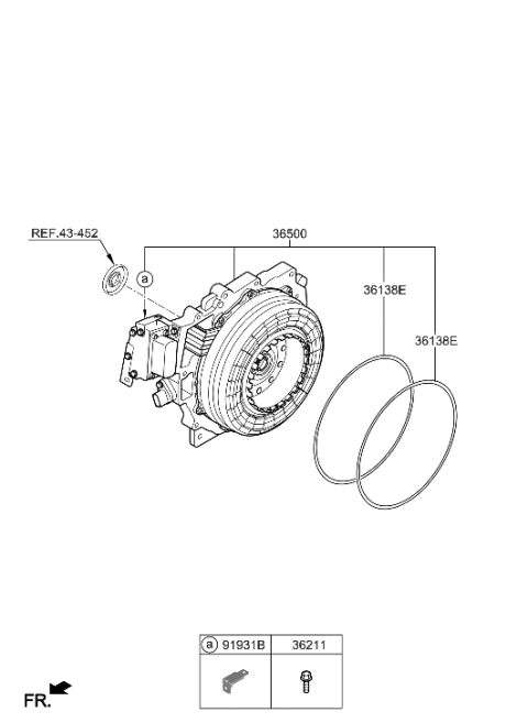 2023 Hyundai Tucson Traction Motor Assembly Diagram for 36500-3D960