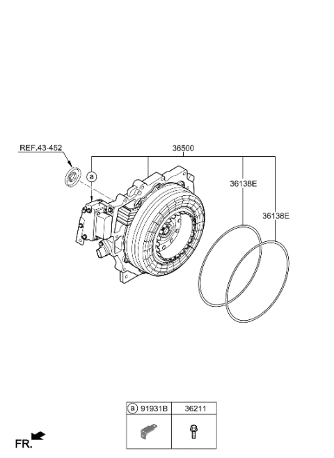 2022 Hyundai Tucson Hybrid Traction Motor & Gdu Assy Diagram