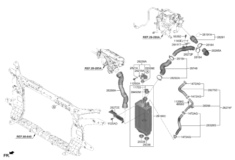 2001 Hyundai Elantra Cooler Assembly-Inter Diagram for 28270-2M400