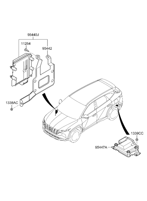 2023 Hyundai Tucson Hybrid Transmission Control Unit Diagram