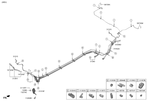 2022 Hyundai Tucson Holder-Fuel Tube Diagram for 31357-P0000