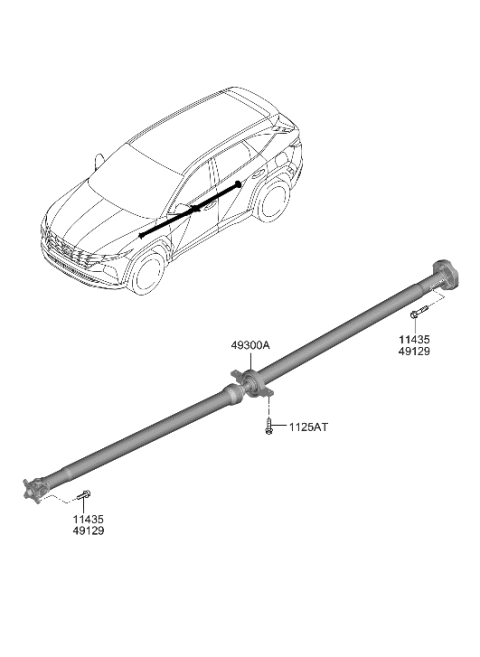 2001 Hyundai Elantra SHAFT ASSY-PROPELLER Diagram for 49300-P0000