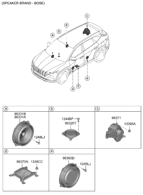 2001 Hyundai Elantra Speaker Assy-Sub Woofer Diagram for 96380-N9300