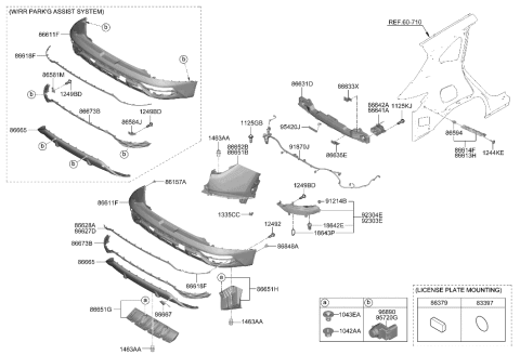 2022 Hyundai Tucson Hybrid Rear Bumper Diagram