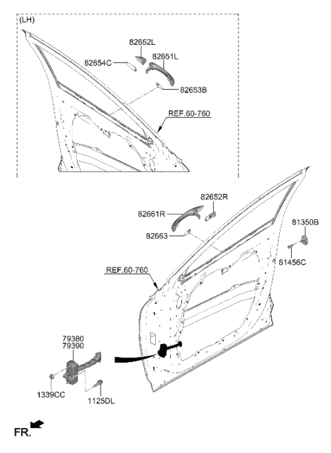 2023 Hyundai Tucson Hybrid Front Door Locking Diagram