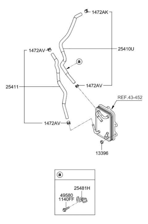 2012 Hyundai Sonata Hybrid Hose-Radiator,Upper Diagram for 25415-4R500