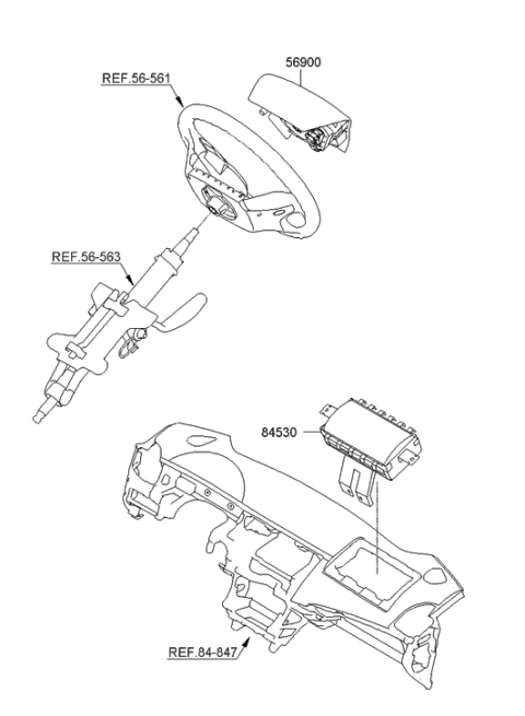 2022 Hyundai Veloster N Module Assembly-Steering Wheel Air Bag Diagram for 56900-4R100-HZ