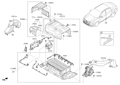 2013 Hyundai Sonata Hybrid Bracket Assembly-Blower Upper Mounting Diagram for 37552-4R000