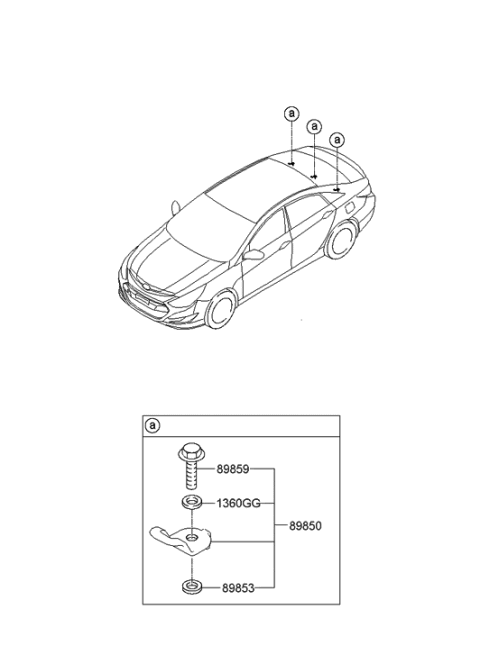 2015 Hyundai Sonata Hybrid Child Rest Holder Diagram