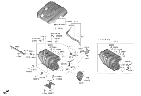 2023 Hyundai Tucson Manifold Assembly-Intake Diagram for 28310-2G810