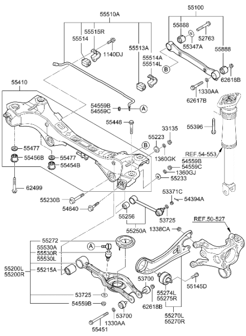 2013 Hyundai Sonata Hybrid Rear Suspension Control Arm Diagram