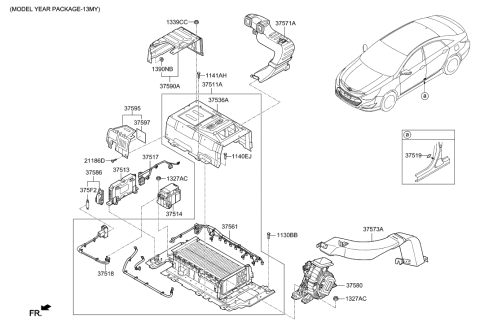 2012 Hyundai Sonata Hybrid Wiring Harness-Volt & Temperature Sensor Diagram for 37561-4R100