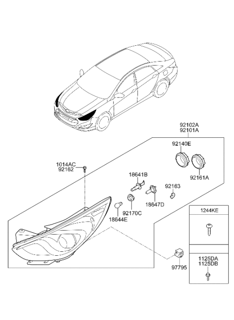 2023 Hyundai Tucson Headlamp Assembly, Right Diagram for 92102-4R050