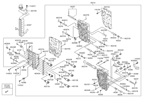 2023 Hyundai Tucson Body Assembly-Automatic Transmission Valve Diagram for 46210-3D000
