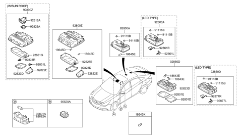 2021 Hyundai Veloster N Vanity Lamp Assembly, Left Diagram for 92891-3S000-TX
