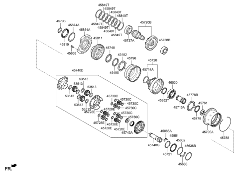 2023 Hyundai Venue Bearing-Taper Roller Diagram for 45737-3B600