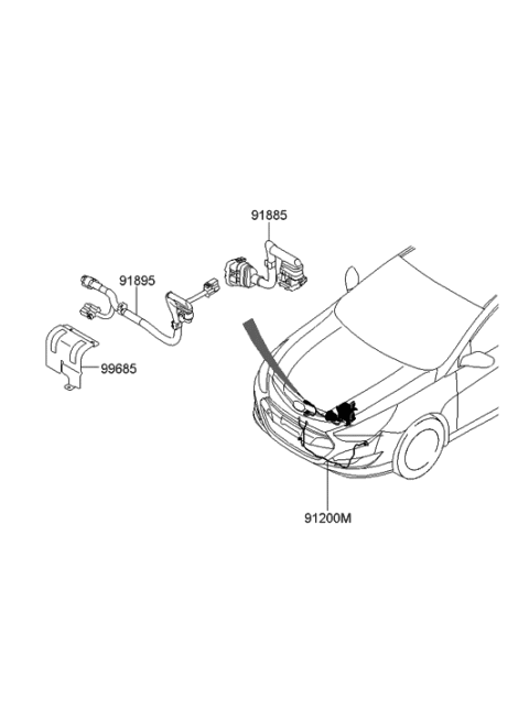 2012 Hyundai Sonata Hybrid Cable Assembly-I.S.G Power Diagram for 91895-4R011