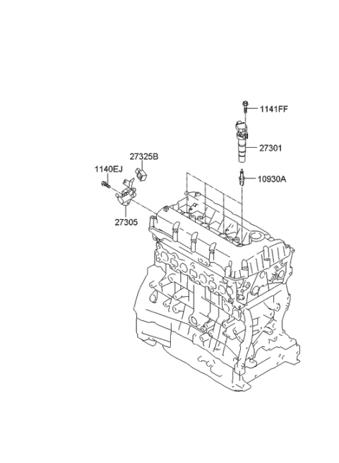 2013 Hyundai Sonata Hybrid Spark Plug & Cable Diagram