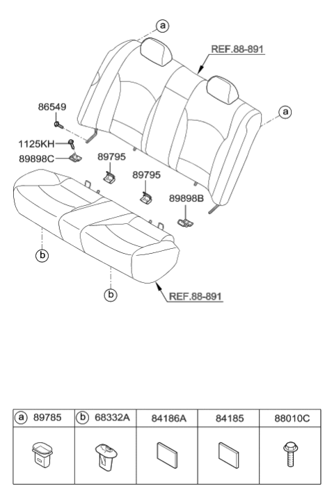 2011 Hyundai Sonata Hybrid Hardware-Seat Diagram