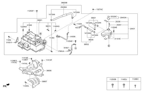 2021 Hyundai Veloster N HPCU Reservoir Module Diagram for 36600-3D003