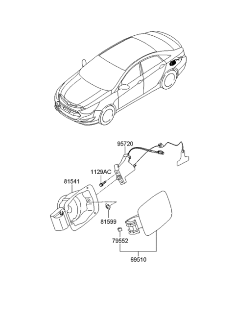 2022 Hyundai Veloster N Opener Assembly-Fuel Filler Door Diagram for 81590-3S000